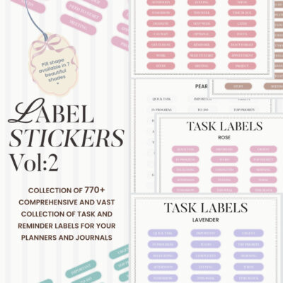 Essential Task Label Stickers V.2 | Pill-Shaped