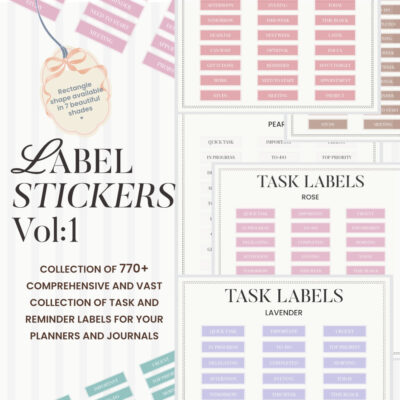Essential Task Label Stickers V.1 | Rectangle-Shaped